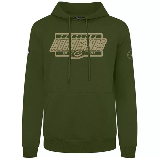 Mens Levelwear Olive Carolina Hurricanes Podium Pullover Hoodie Product Image