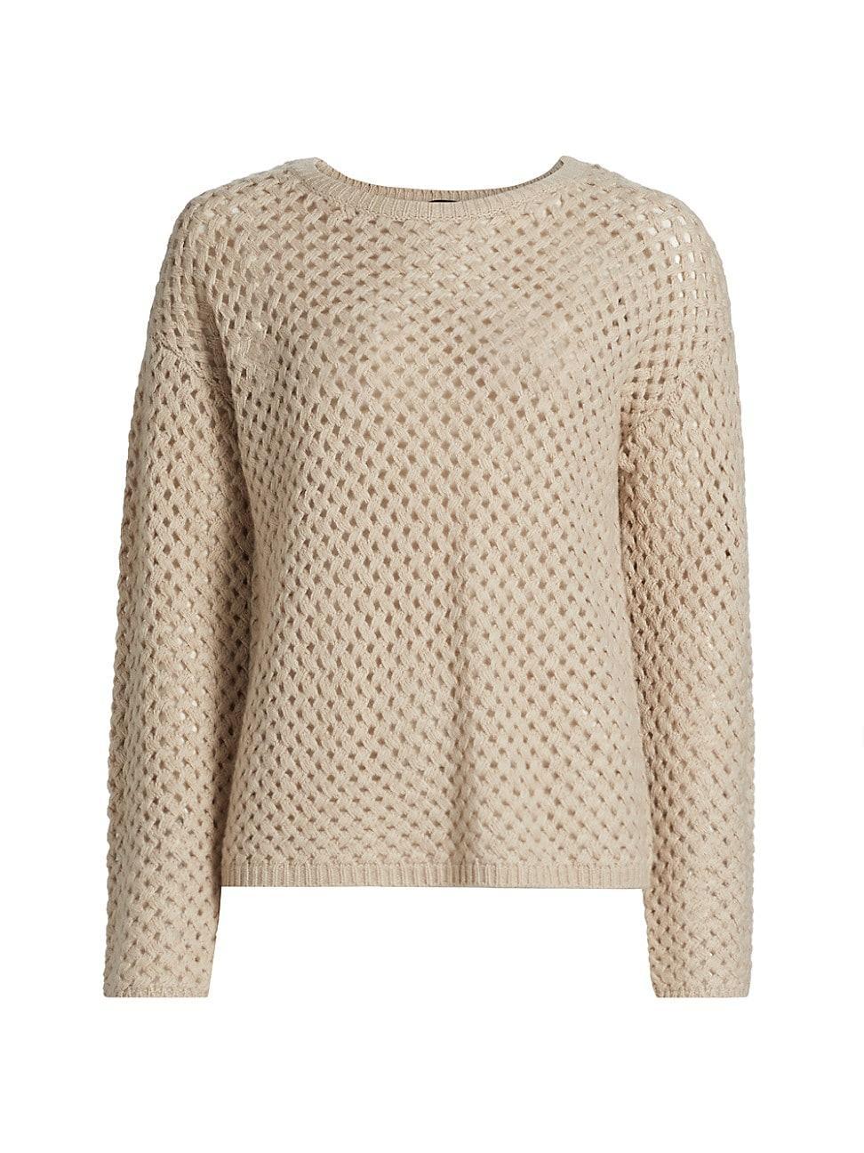 Womens Open-Knit Cashmere Sweater product image