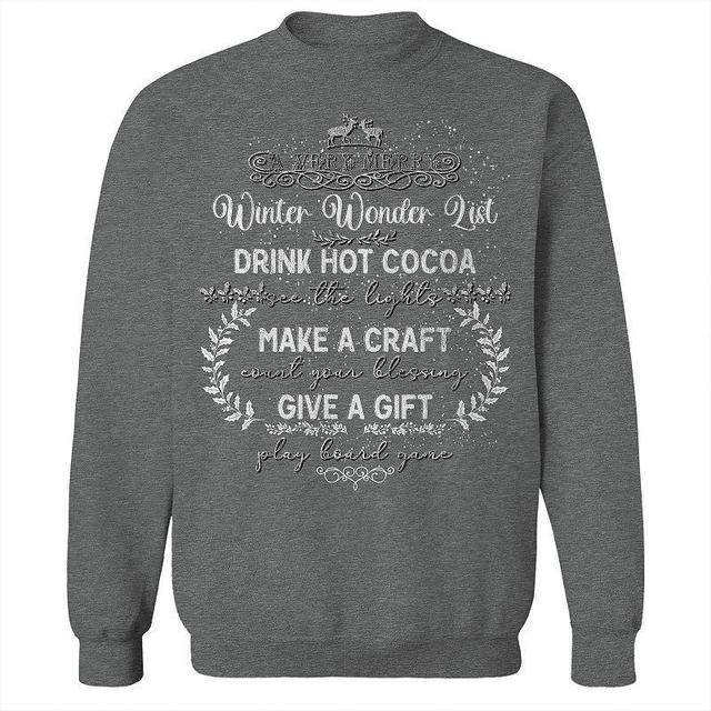 Mens A Very Merry Winter Graphic Fleece Sweatshirt, Womens Grey Heather Product Image