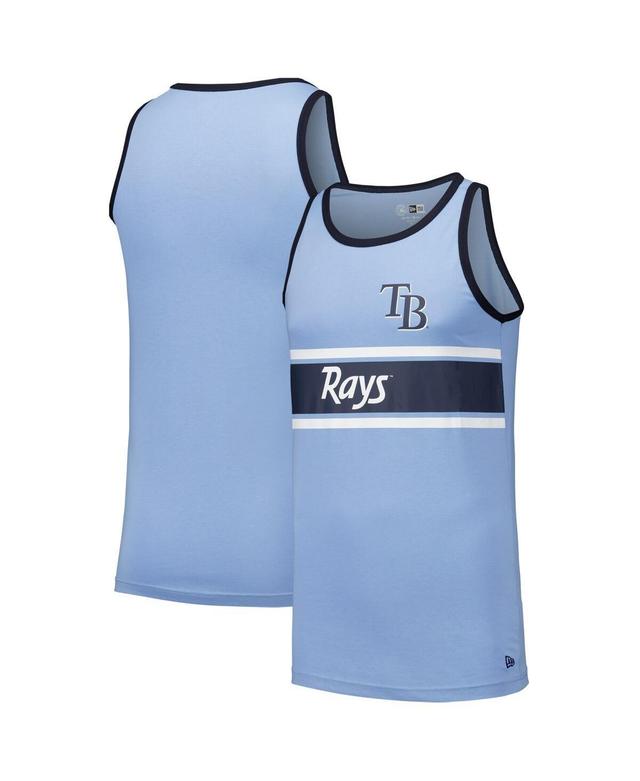 New Era Mens Light Blue Tampa Bay Rays Jersey Ringer Tank Top Product Image