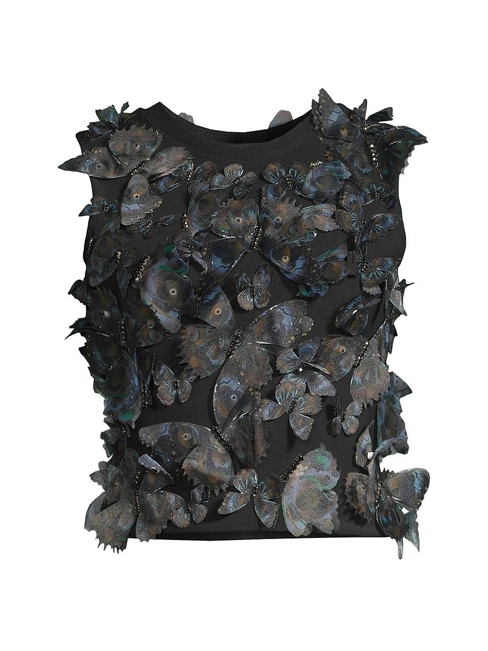 Womens Butterflies Appliqu Mesh Tank Product Image