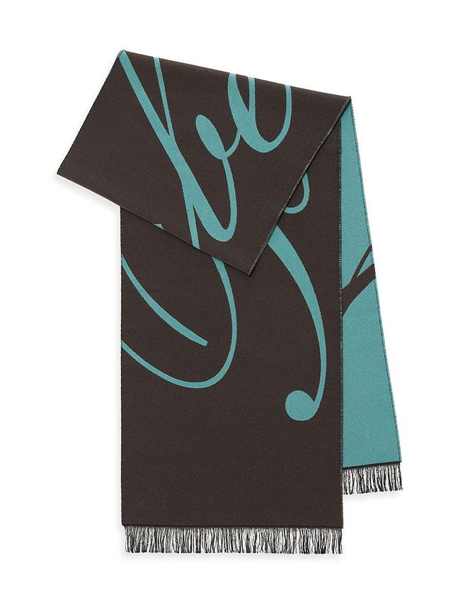 Womens Wool-Silk Script Scarf Product Image