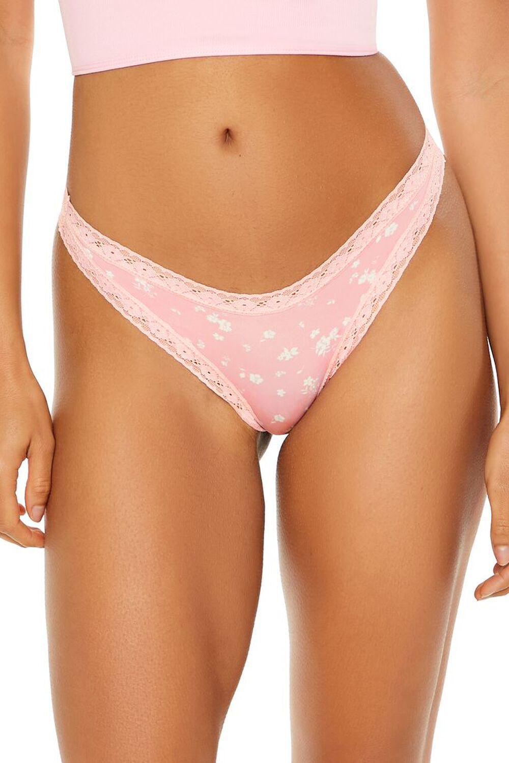 Lace-Trim Floral Bikini Panties | Forever 21 Product Image