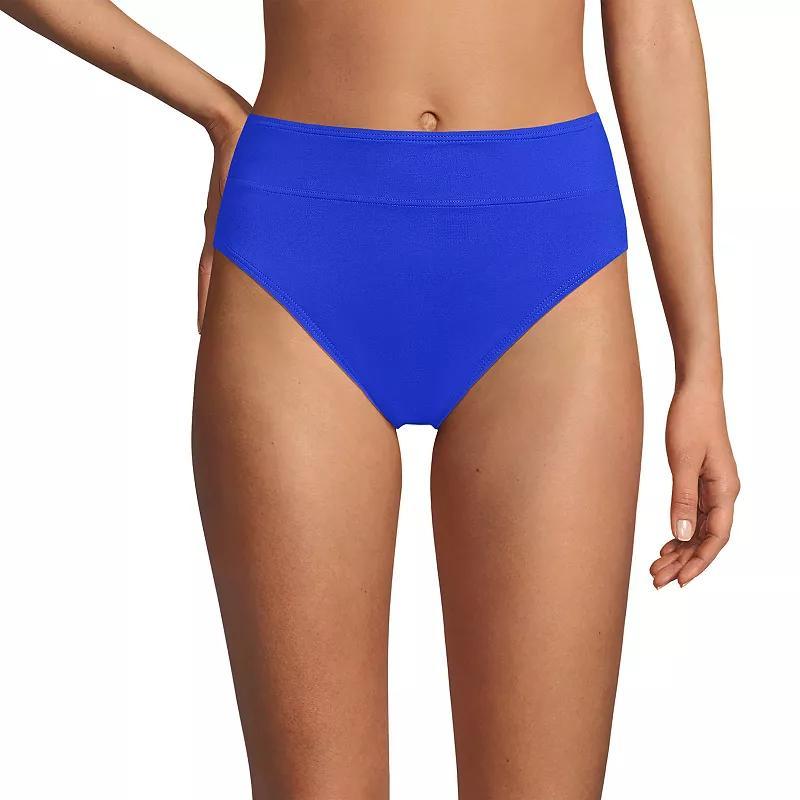 Lands End Womens Chlorine Resistant High Leg High Waisted Bikini Swim Bottoms Product Image