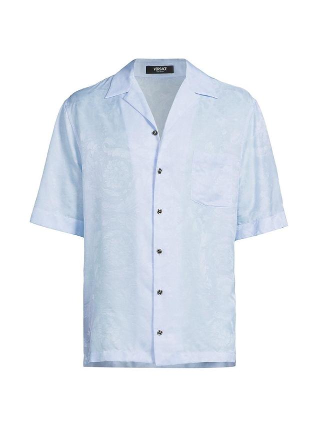 Mens Barocco Jacquard Cotton & Silk-Blend Camp Shirt Product Image