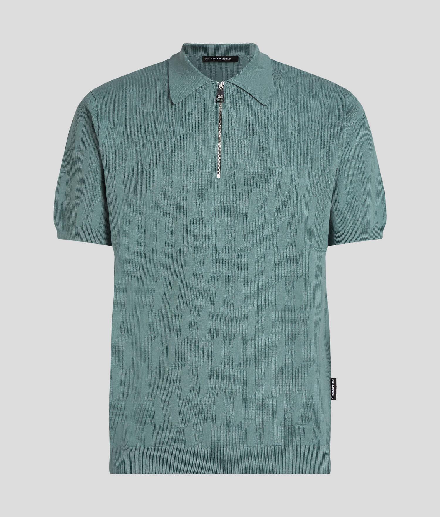 KL MONOGRAM ZIP-UP POLO SHIRT Product Image