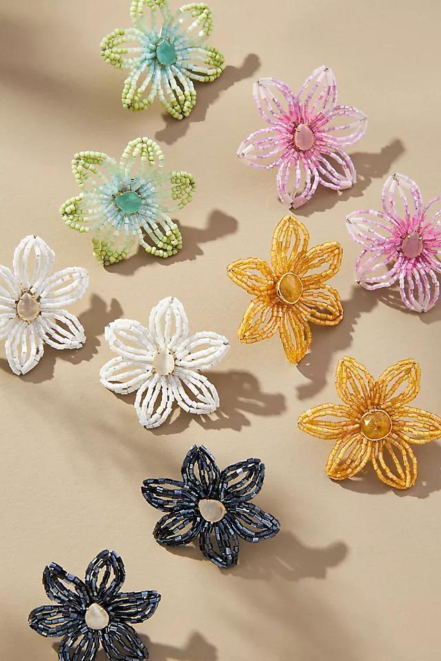 Small Beaded Floral Post Earrings Product Image