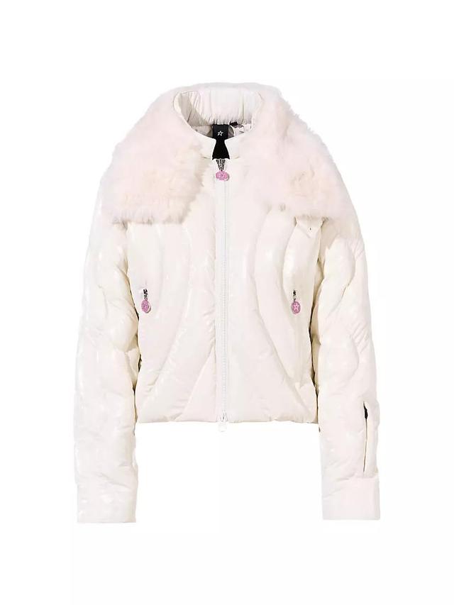 Carving Faux Fur-Trimmed Quilted Zip-Up Jacket Product Image