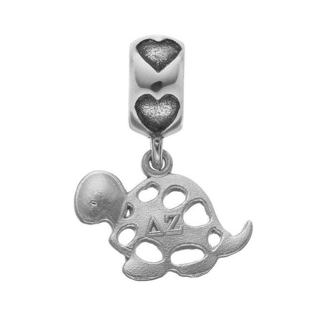 LogoArt Sterling Silver Delta Zeta Sorority Turtle Charm, Womens, Grey Product Image