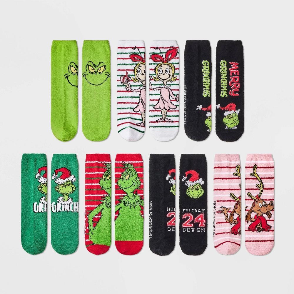 Women's The Grinch 7 Days of Cozy Crew Socks - Assorted Color 4-10 Product Image