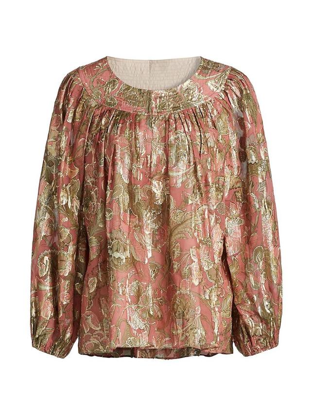 Womens Tiana Metallic Floral Blouse Product Image