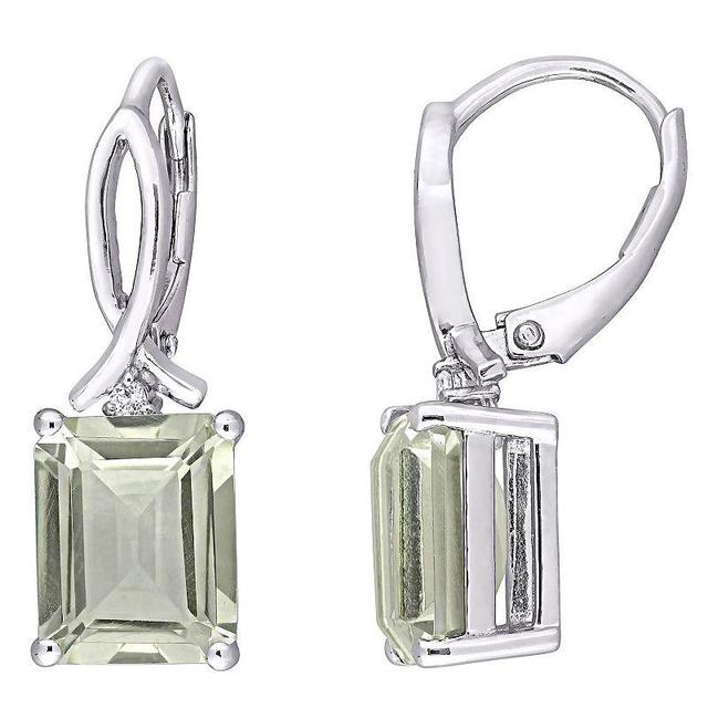 Stella Grace Sterling Silver 4/5 Carat T.W. Lab-Created Moissanite Octagon Halo Leverback Earrings, Womens Product Image