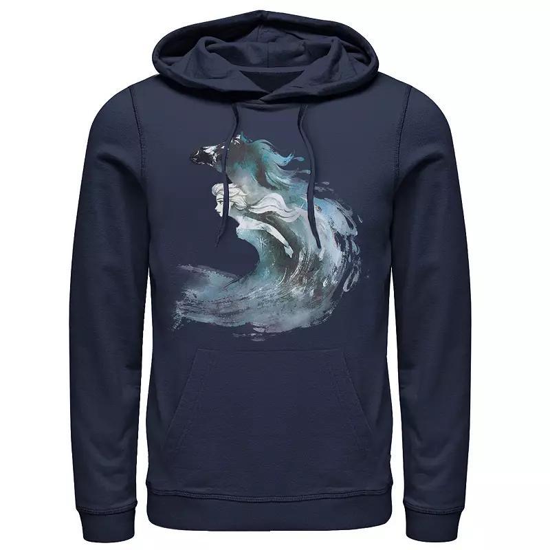 Disneys Frozen 2 Elsa Watercolor Horse Mens Hoodie Blue Product Image