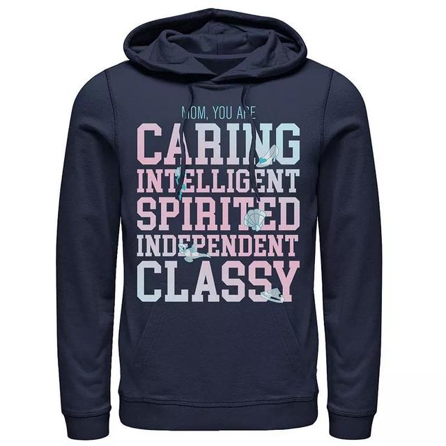 Mens Disney Princess Mom You Are Intelligent Hoodie Blue Product Image