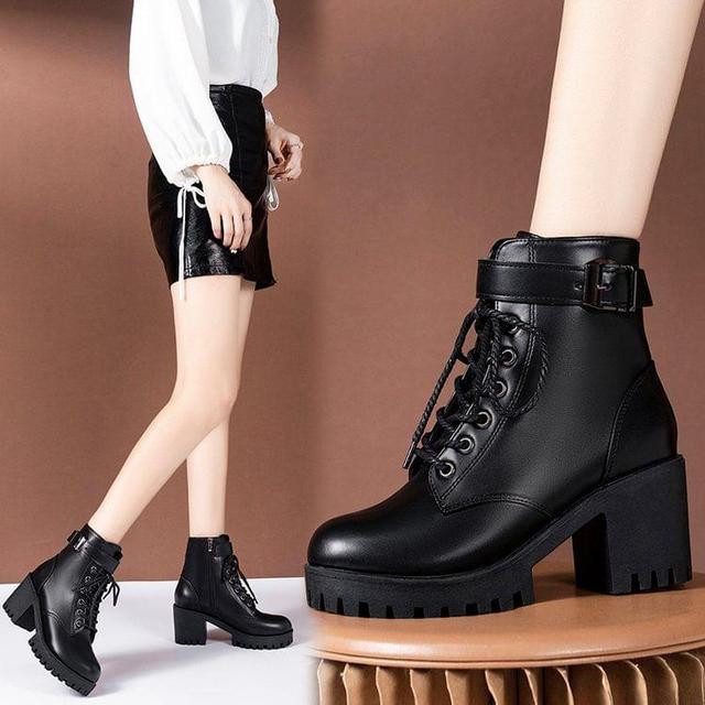 Lace-Up Platform Short Boots Product Image