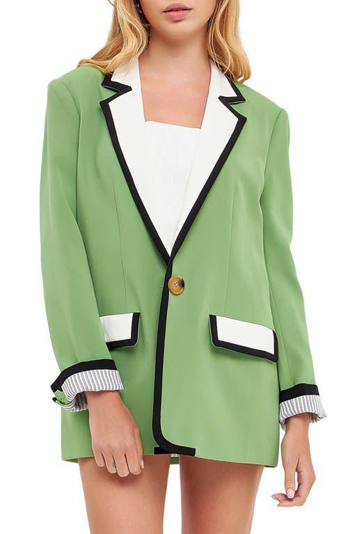 English Factory Binding Detail Drapey Blazer Product Image