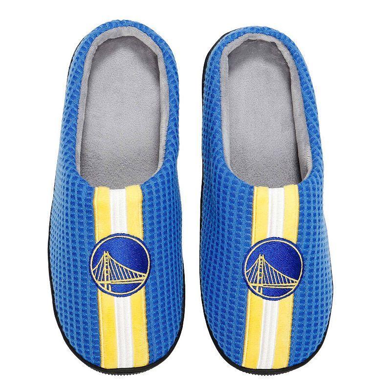 Mens FOCO Royal Golden State Warriors Team Stripe Memory Foam Slide Slippers Product Image