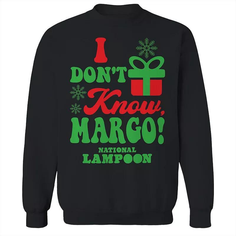 Mens I Dont Know Margo National Lampoons Christmas Vacation Graphic Fleece Crew Sweatshirt Product Image