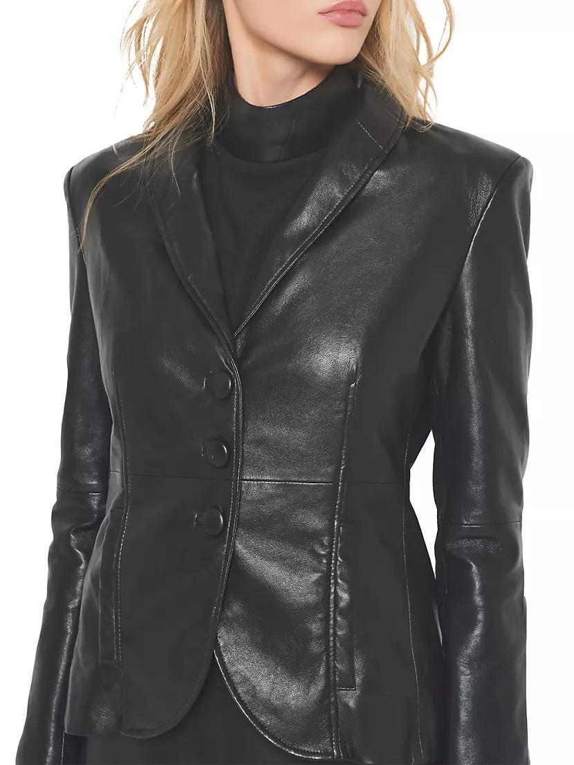 Denise Tailored Leather Blazer Product Image