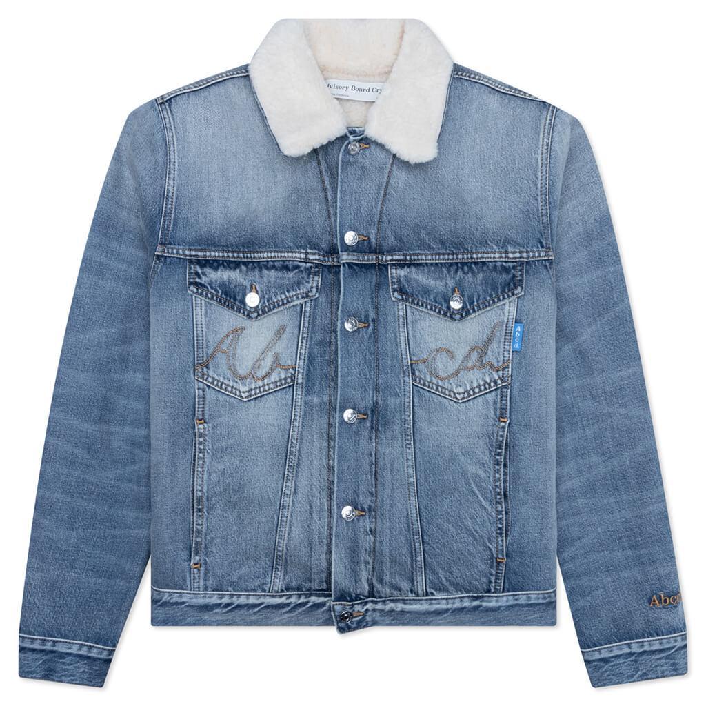 Shearling Lined Jean Jacket - Super Faded Blue Male Product Image