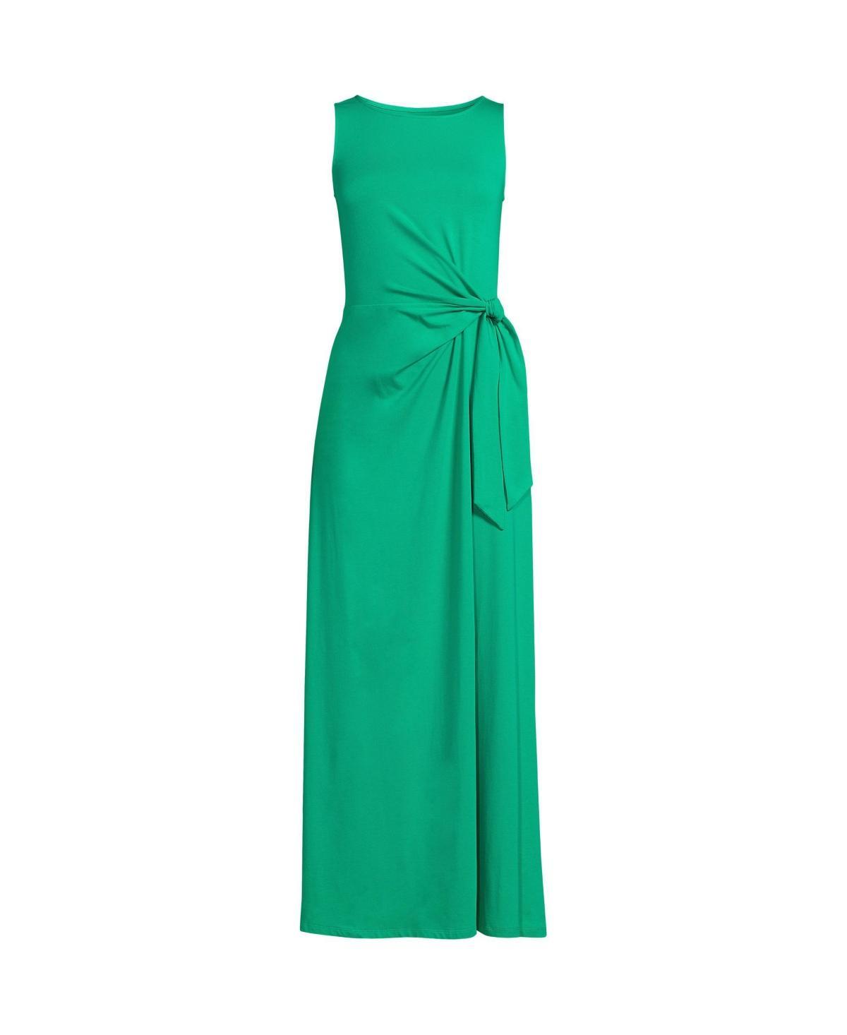 Lands End Womens Sleeveless Tie Waist Maxi Dress Product Image