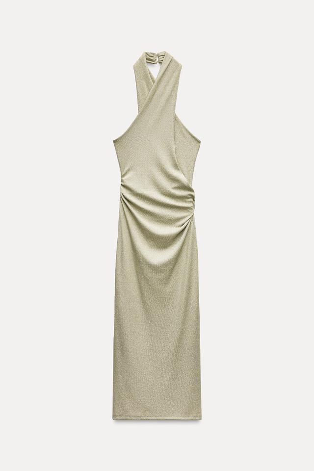 HALTER DRESS WITH METALLIC THREAD Product Image