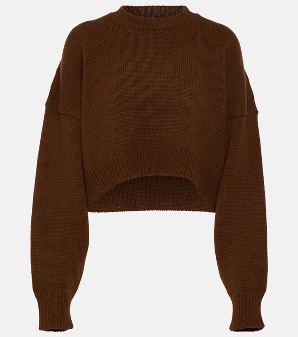 DOLCE & GABBANA Guanako And Cashmere Sweater In Brown Product Image