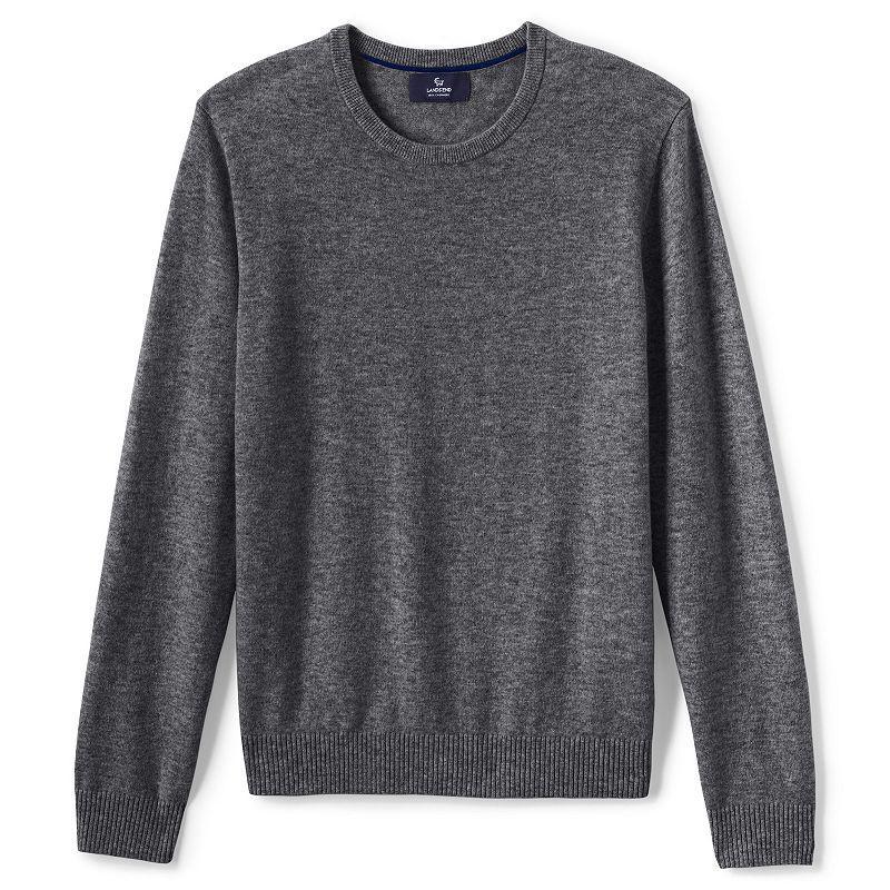 Mens Lands End Fine-Gauge Cashmere Crewneck Sweater Mulled Wine Grey Product Image