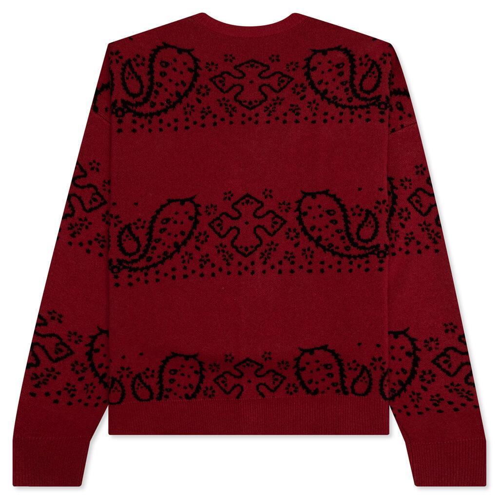 Bandana Knit Cardigan - Red/Black Male Product Image