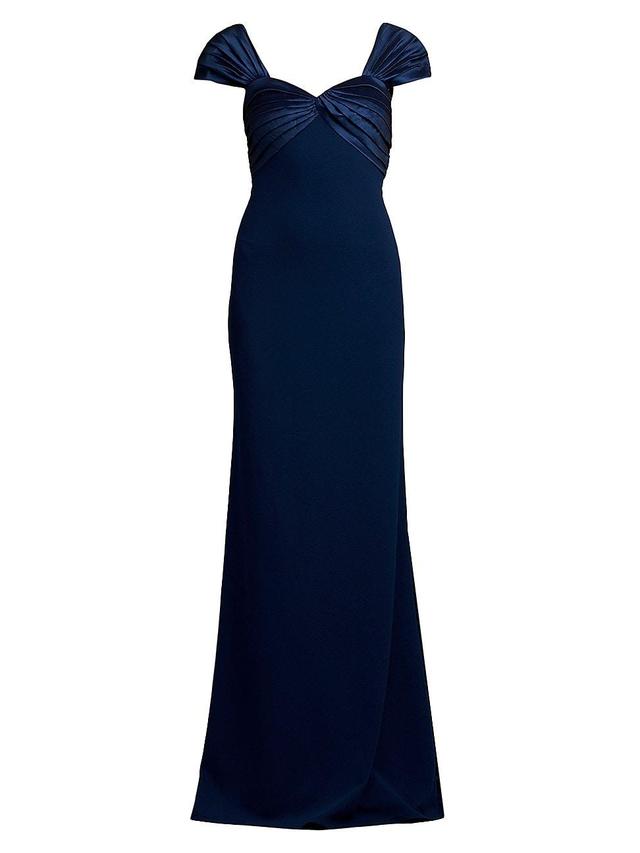 Womens Short-Sleeve Crepe Gown Product Image