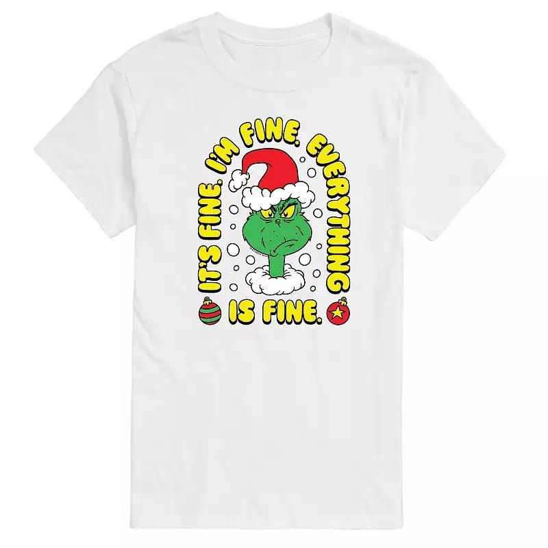 Big & Tall Dr. Seuss The Grinch Everything Is Fine Graphic Tee, Mens Product Image