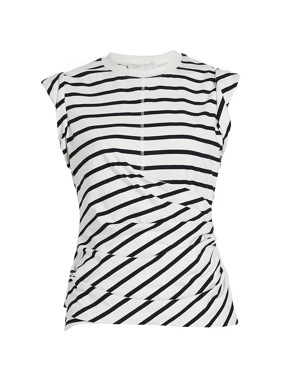 Womens Striped Rolled Cotton Tank Product Image