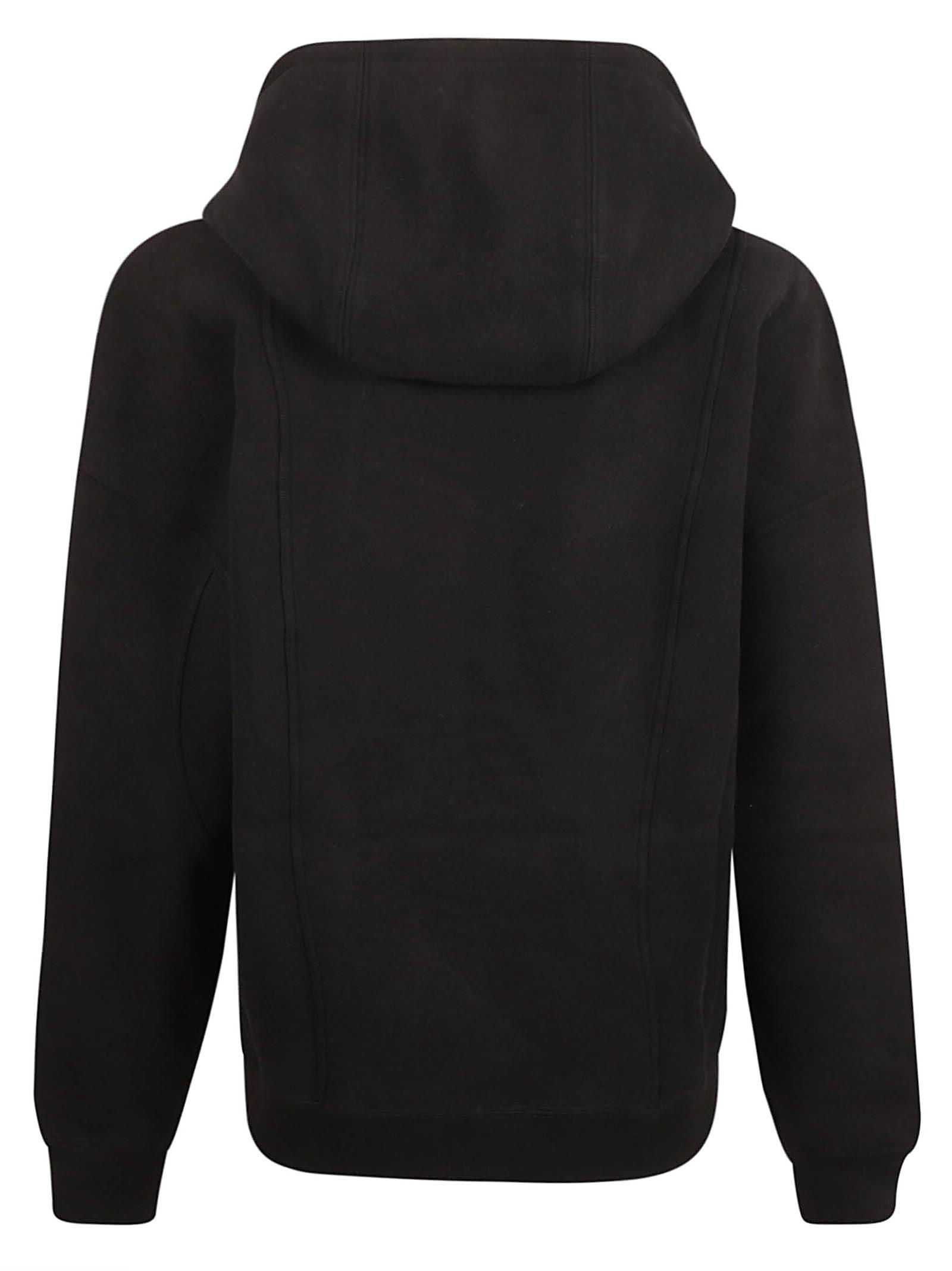 Mid-zip Hoodie In Black Product Image