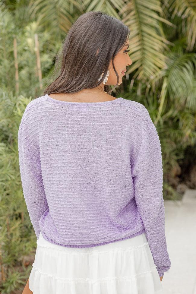 Must Be Fate Lavender V-Neck Sweater Product Image