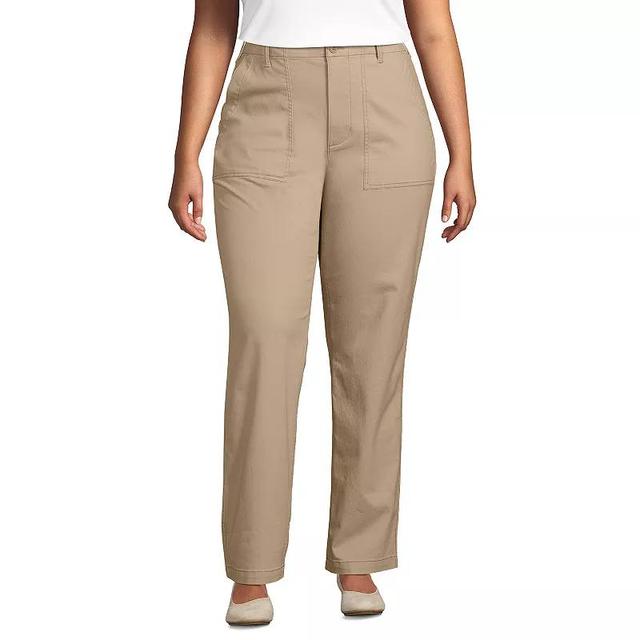 Plus Size Lands End High-Rise Chino Utility Straight Leg Pants, Womens Product Image