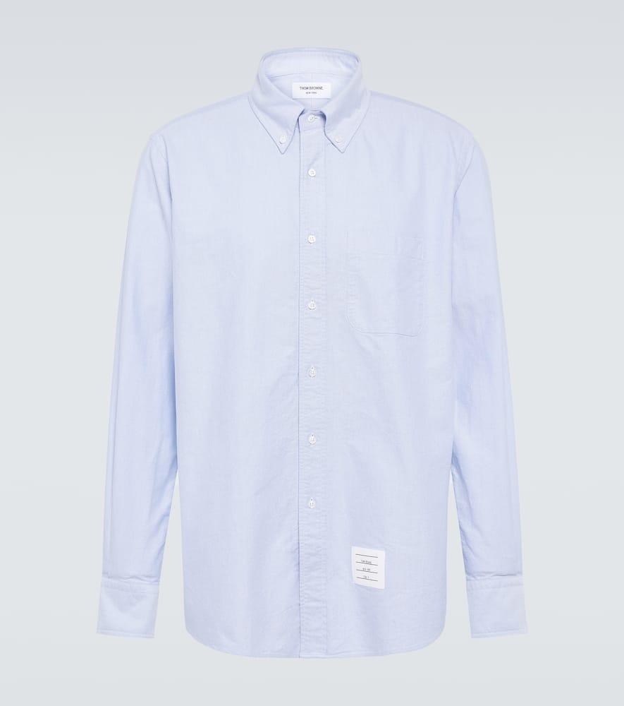 THOM BROWNE Cotton Oxford Shirt In Blue Product Image