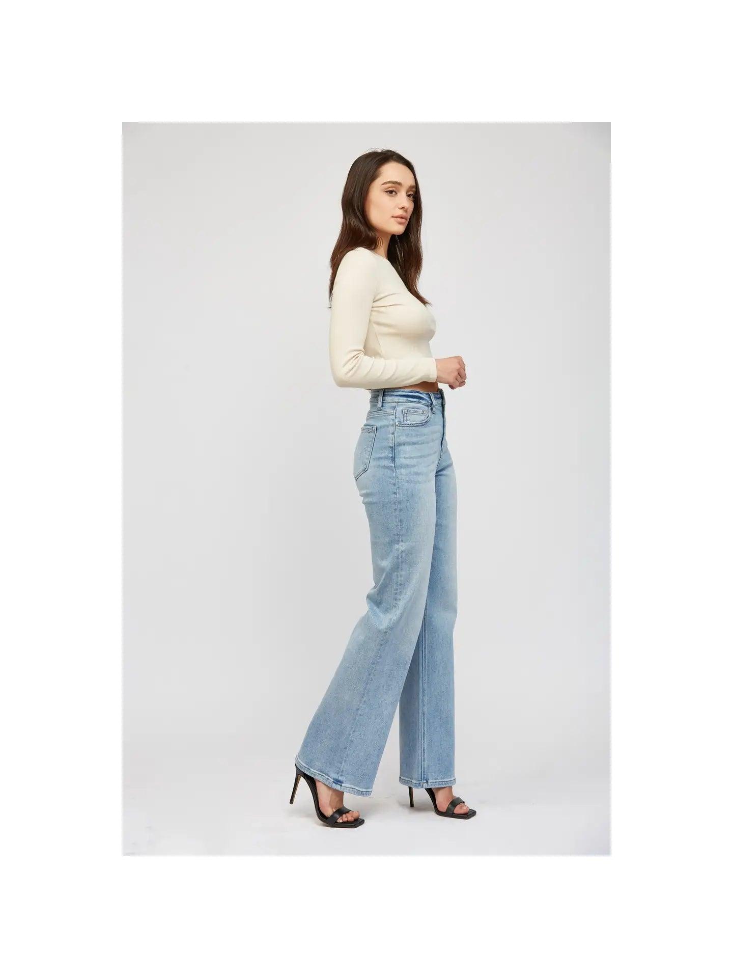 Mica Denim Super High Rise Wide Leg Jeans Product Image