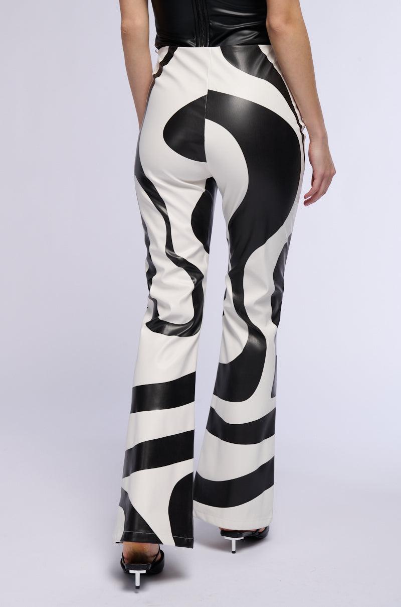 GROOVE ON FAUX LEATHER FLARE TROUSER Product Image