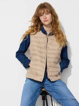 Womens Pufftech Compact Vest with Anti-Static Beige 2XS UNIQLO US Product Image