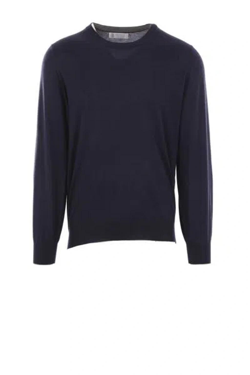 Sweaters In Navy+dark Grey Product Image