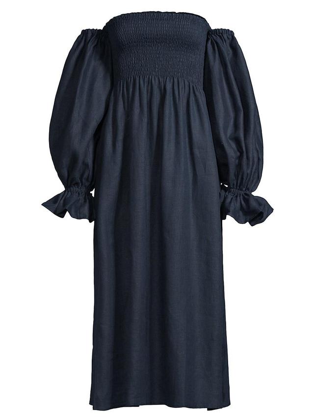 Womens Atlanda Off-The-Shoulder Linen Dress Product Image