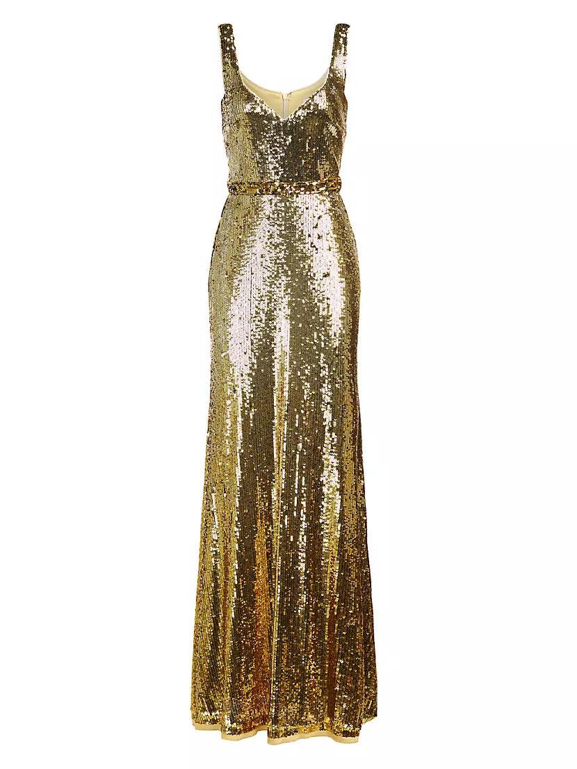 Zahra Sequined Sleeveless Gown Product Image