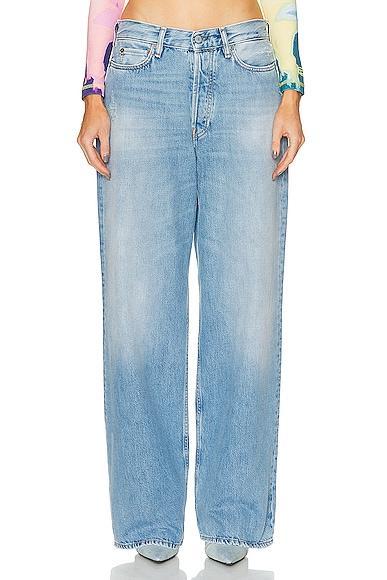 Acne Studios Low Rise Baggy Wide Leg in Blue Product Image