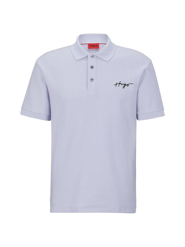 Mens Cotton-Piqu Polo Shirt with Handwritten Logo Product Image