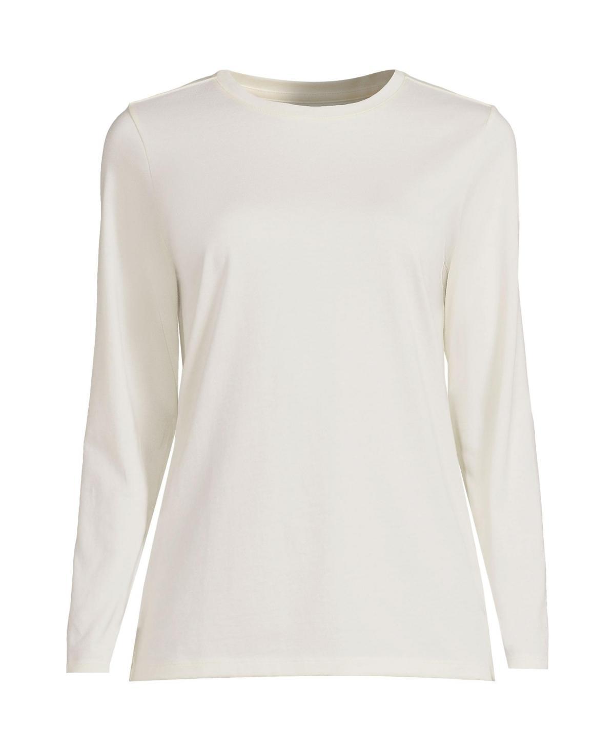 Petite Lands End Relaxed-Fit Supima Cotton Crewneck Tee, Womens Product Image