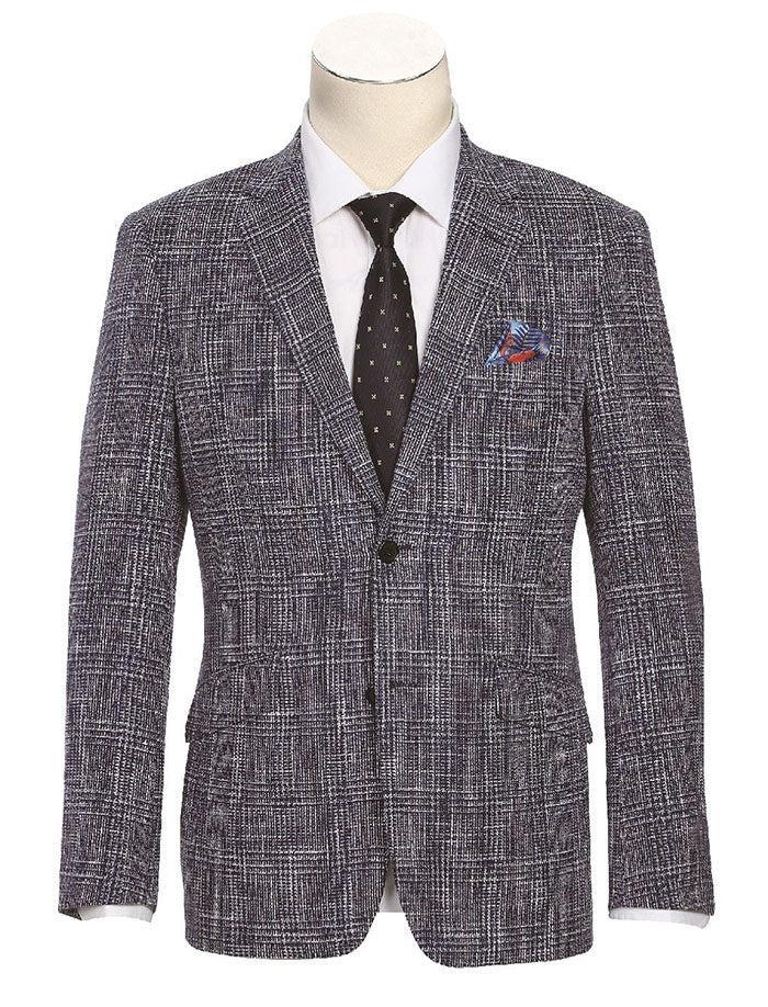 Slim Fit Stretch Wool Linen Blend Tweed Plaid Blazer Product Image