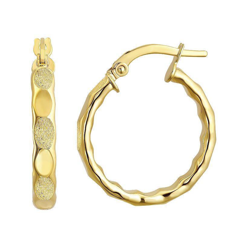 Forever 14K Textured Hoop Earrings, Womens, Multicolor Product Image