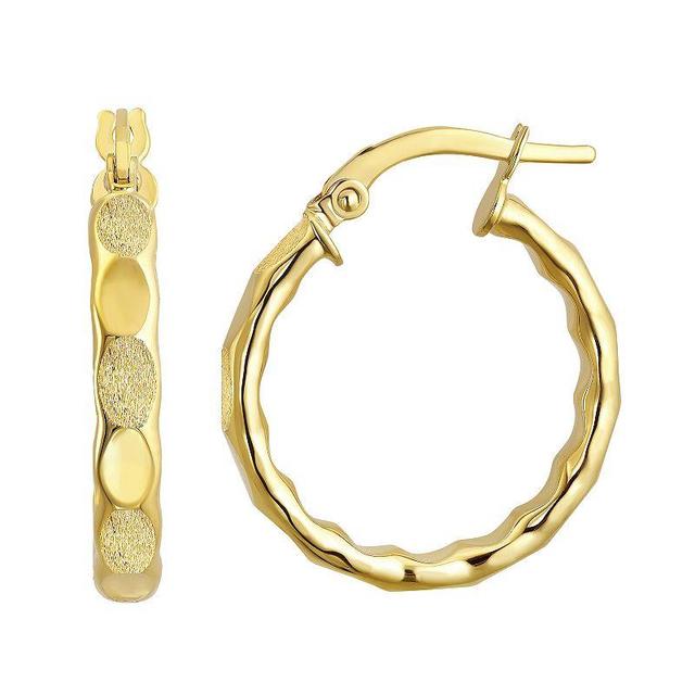 Forever 14K Textured Hoop Earrings, Womens, 14k Gold Product Image