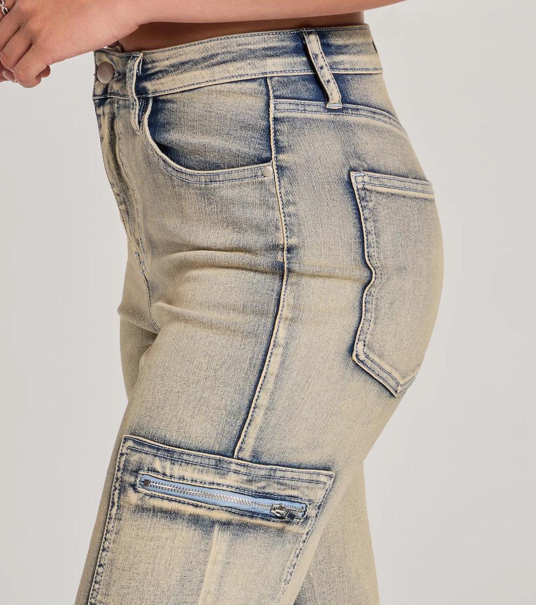 Cool Edge High-Rise Straight-Leg Denim Jeans Product Image