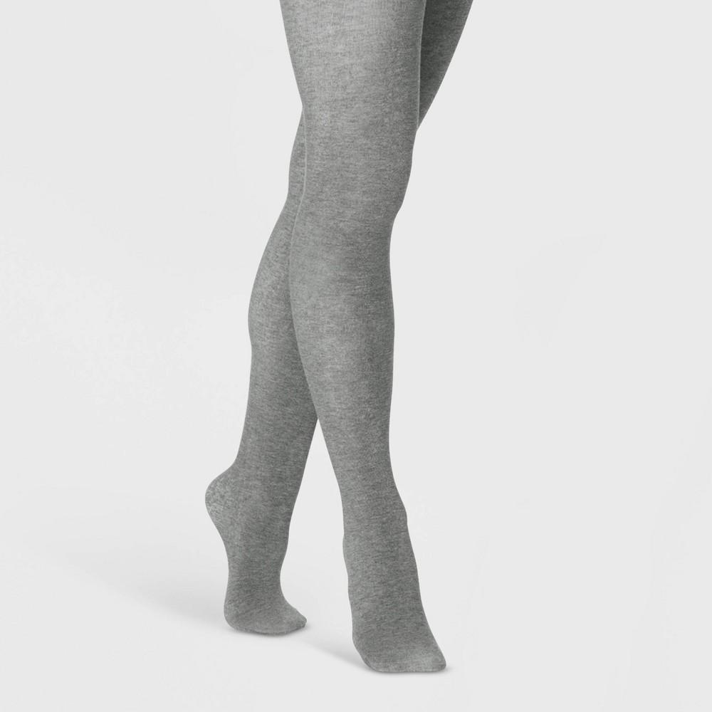 Womens Flat Knit Fleece Lined Tights - A New Day Ivory S/M Product Image